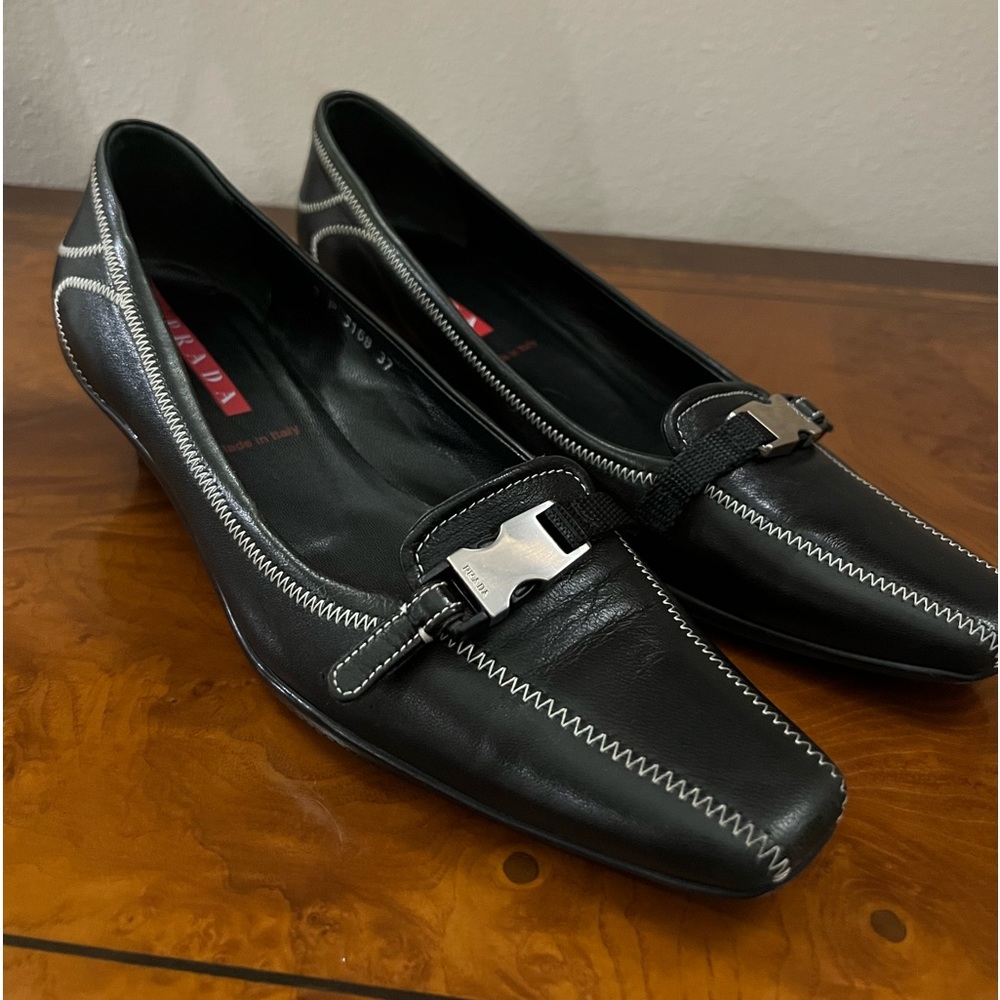 PRADA black shoes low heel Size 37